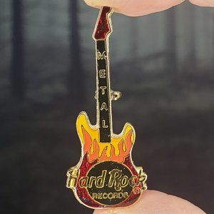 Hard Rock Cafe Vintage Metal Flames Guitar Pin